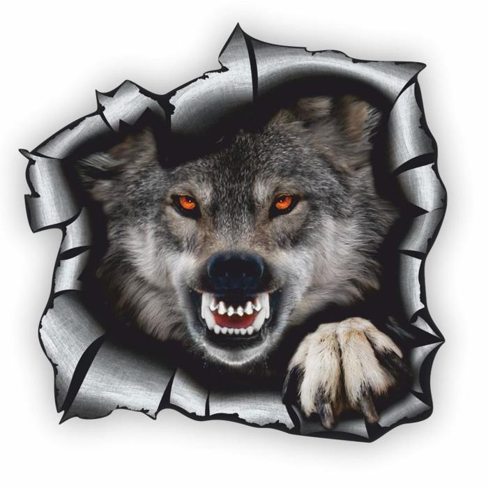 Наклейка "Разлом Волк", 25 х 25 см - Фото 1