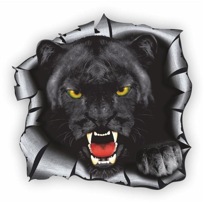 Наклейка "Разлом Черная пантера", 15 х 15 см - Фото 1
