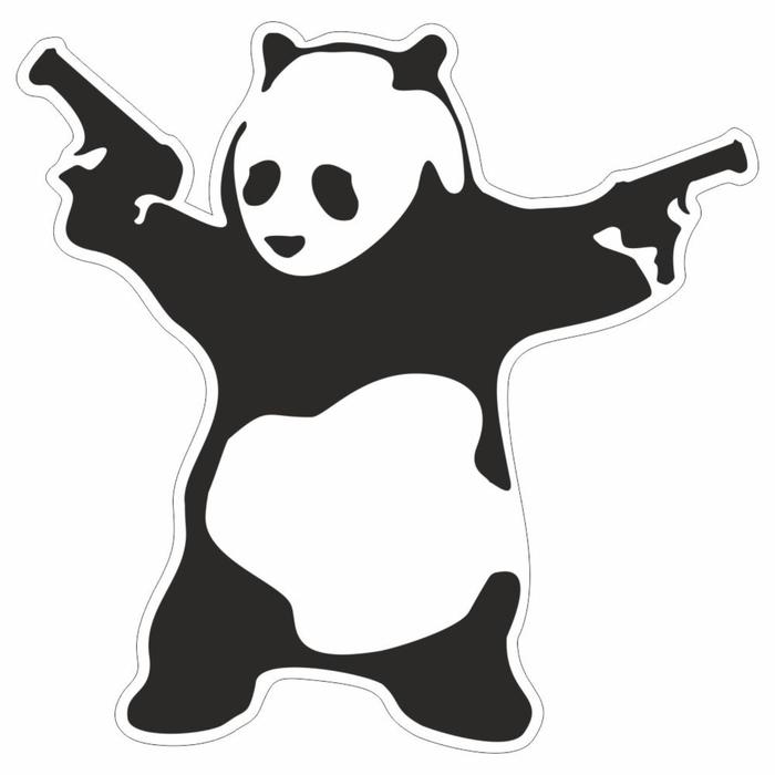 Наклейка "Панда с пистолетом", 15 х 15 см - Фото 1