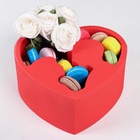 Пенобокс 24×24×10 см кашпо для цветов и подарков "Сердце, влюбленные", красный - фото 52367038