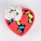 Пенобокс 24×24×10 см кашпо для цветов и подарков "Сердце, влюбленные", красный - фото 52367039