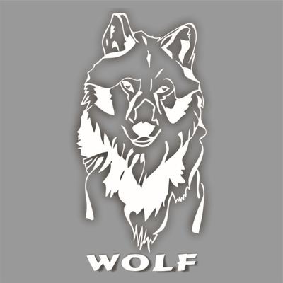 Наклейка "WOLF", плоттер, белый, 40 х 20 см