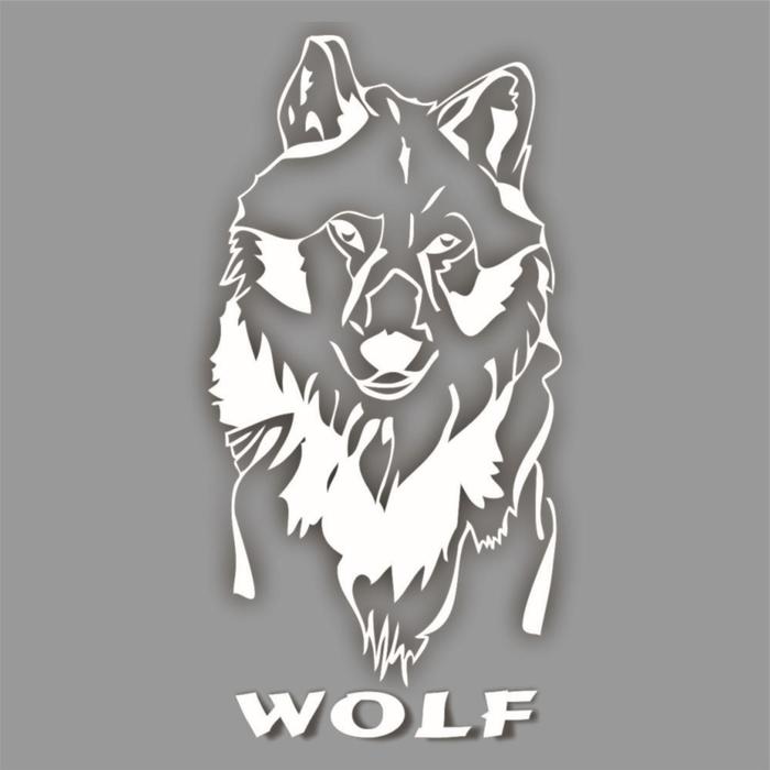 Наклейка "WOLF", плоттер, белый, 40 х 20 см - Фото 1