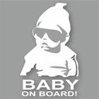 Наклейка "Baby on board черные очки",плоттер, белая, 10 х 15 см 7030238 - фото 316039771