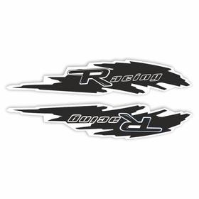 Наклейка "Брызги RACING", черная, комплект 2 шт, 28 х 5,5 см