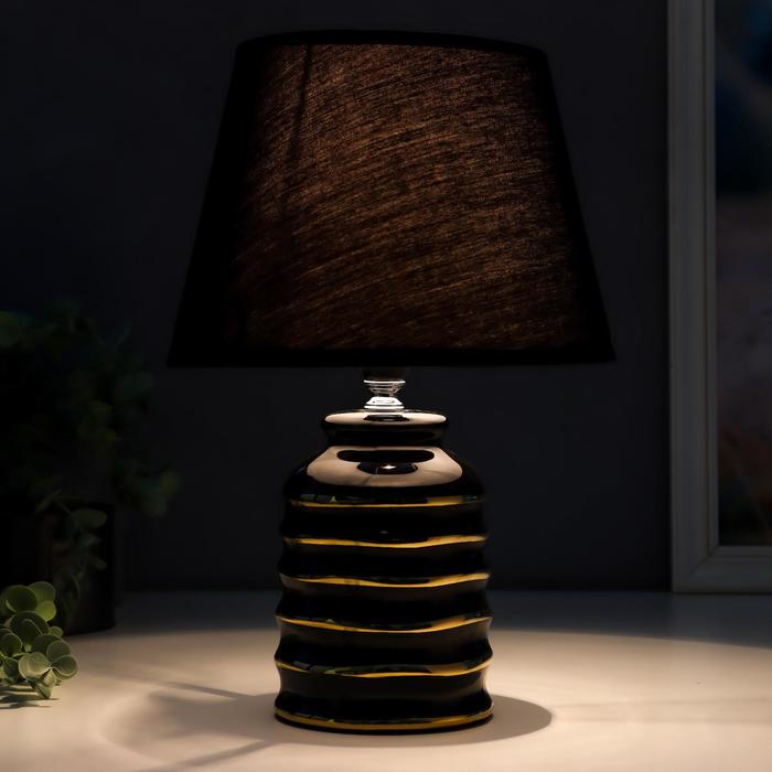 Лампа настольная 16610/1BK E14 40Вт черно-золотой 20х20х32,5 см RISALUX - фото 1907241971