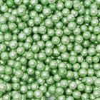 Кондитерская посыпка шарики 4 мм, зелёный хром, 50 г - Фото 1