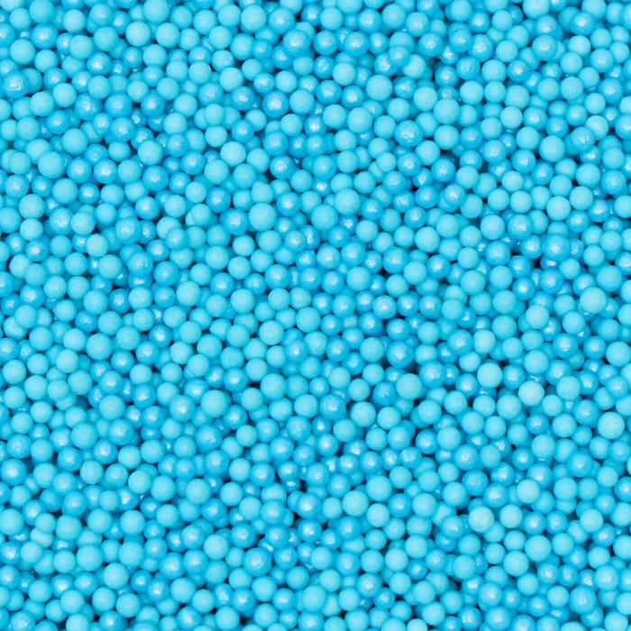 Кондитерская посыпка шарики 2 мм, голубые перламутровые, 50 г - Фото 1