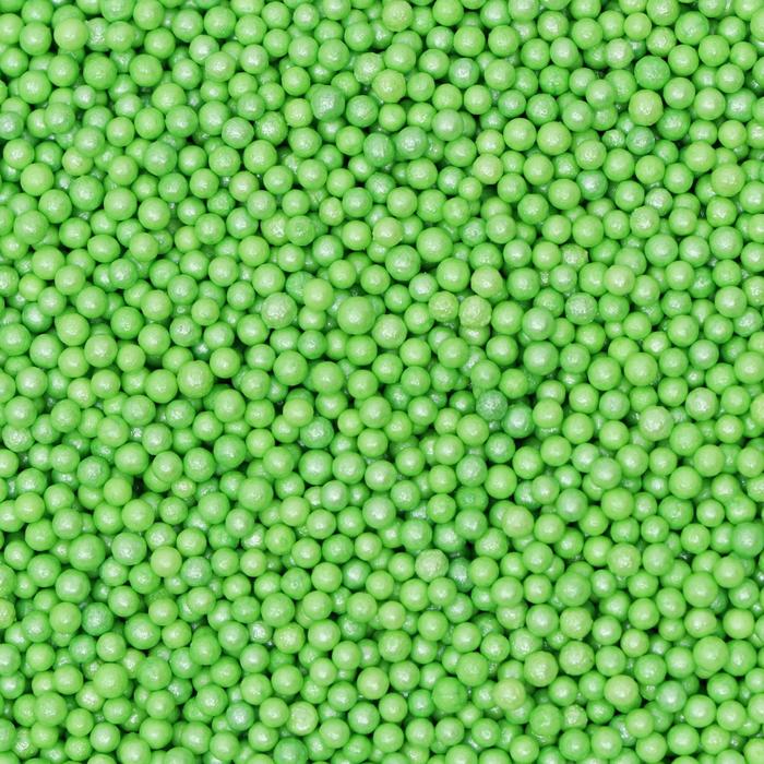 Кондитерская посыпка шарики перламутровые 2 мм, зелёный микс, 50 г - Фото 1