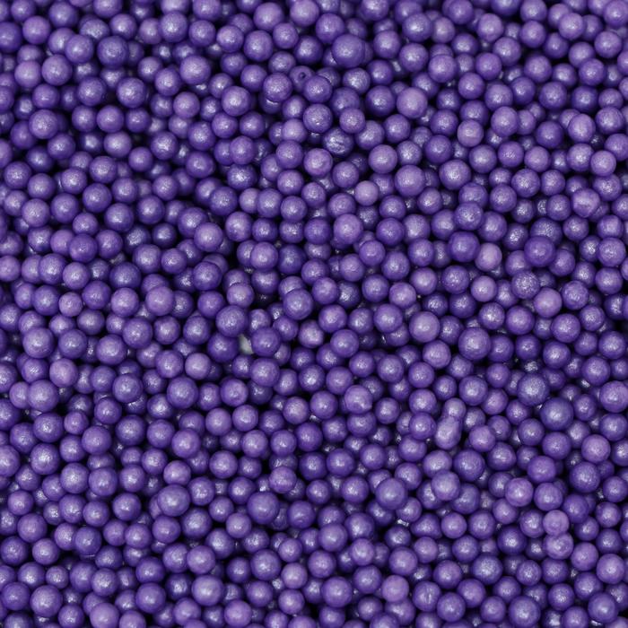 Кондитерская посыпка шарики 2 мм, сиреневый глянцевые, 50 г - Фото 1