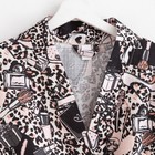 Халат женский Этель «Леопард» рукав 3/4, размер 46-48, вафля 200 г/м², 100% хлопок - Фото 5