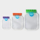 Набор пакетов для хранения продуктов Доляна «Бирки», застёжка zip-lock, 3 шт, 10,5×15 см, 13,5×19,5 см, 17×24,5 см, цвет МИКС