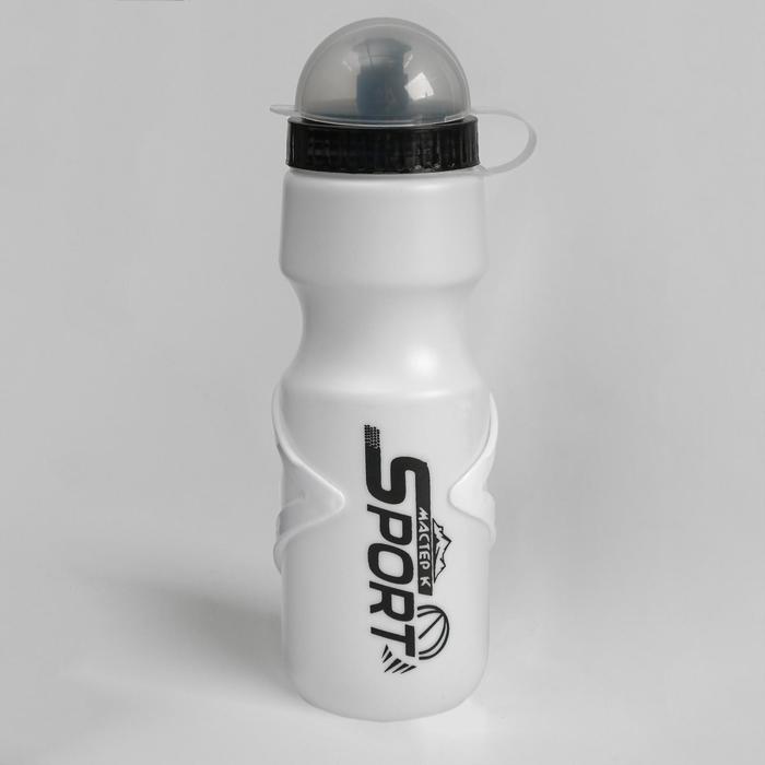 Бутылка для воды велосипедная, 750 мл, "Мастер К.", с креплением, белая - Фото 1