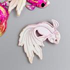 Декор для творчества пластик "Рыбка розовая с красно-жёлтым хвостом" с золотом 2,5х3 см 6300842