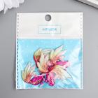 Декор для творчества пластик "Рыбка розовая с красно-жёлтым хвостом" с золотом 2,5х3 см 6300842