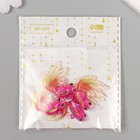 Декор для творчества пластик "Рыбка розовая с красно-жёлтым хвостом" с золотом 2,5х3 см 6300842