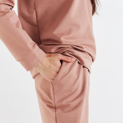 Костюм женский (худи, брюки) MINAKU: Casual Collection, размер 46, бежевый