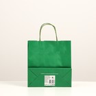 Пакет крафт, зеленый вельвет, с кручеными ручками, 25 х 12 х 27 см - Фото 4
