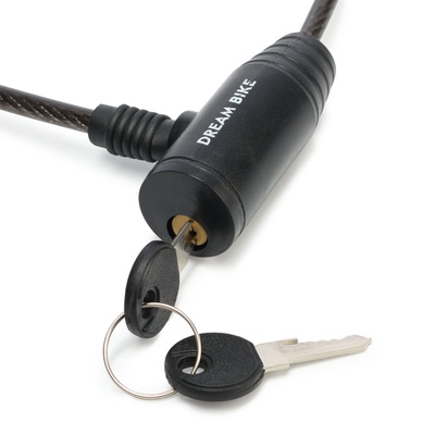Замок навесной велосипедный Dream Bike, 6×650 мм, английский ключ с пластиковой ручкой