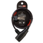 Замок навесной велосипедный Dream Bike, 6×650 мм, перфорированный ключ, черный - Фото 9