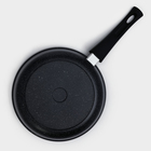 Сковорода Доляна «Элит», d=24 см, пластиковая ручка, стеклянная крышка, антипригарное покрытие, цвет чёрный - Фото 6
