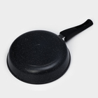 Сковорода Доляна «Элит», d=24 см, пластиковая ручка, стеклянная крышка, антипригарное покрытие, цвет чёрный - Фото 7