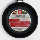 Сковорода Доляна «Элит», d=24 см, пластиковая ручка, стеклянная крышка, антипригарное покрытие, цвет чёрный - Фото 8