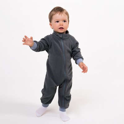 Комбинезон для мальчика флисовый, серый, рост 74-80 см