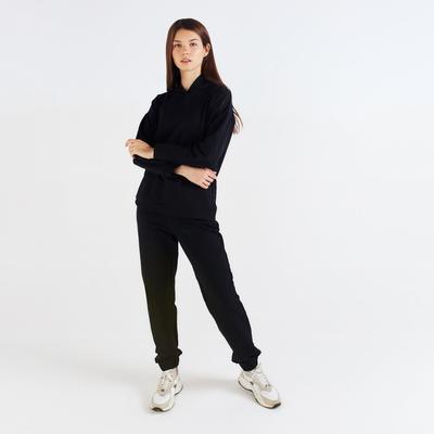 Костюм женский (худи, брюки) MINAKU: Casual Collection, размер 42, чёрный