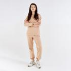 Костюм женский (худи, брюки) MINAKU: Casual Collection цвет песочный, размер 42 - фото 9273096