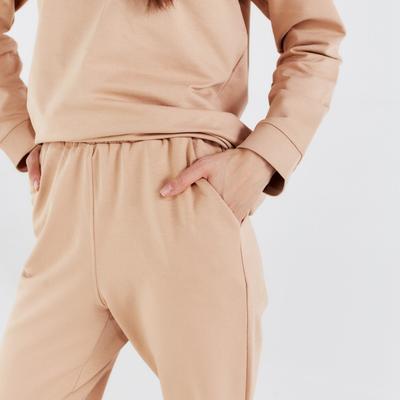 Костюм женский (худи, брюки) MINAKU: Casual Collection, размер 52, цвет песочный