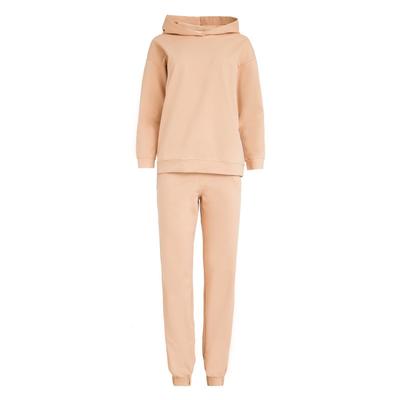 Костюм женский (худи, брюки) MINAKU: Casual Collection, размер 52, цвет песочный