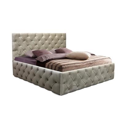 Кровать двуспальная «ФРЕЙМ», с подъёмным механизмом, 1800×2000 мм, велюр, цвет бежевый