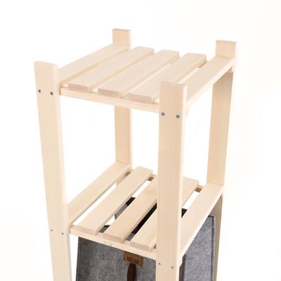 Стеллаж деревянный трёхсекционный, с 3 органайзерами, 36х33х135см