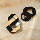 Серьги из акрила "Переплетение" восьмёрка, цвет бежево-чёрный - фото 25563374