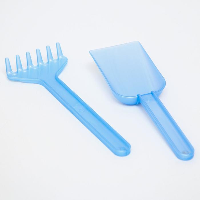 Песочный набор «Крош», Смешарики, ведёрко-лейка 350 мл, грабли, совок, 4 формочки, в сетке 49937