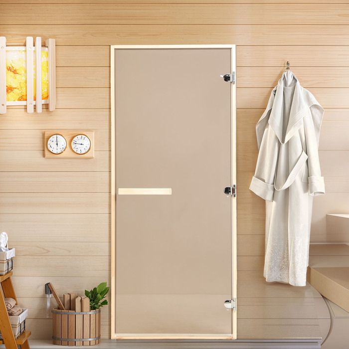 Дверь для бани и сауны "Классика", бронза, размер коробки 200 х 80 см, 6мм - Фото 1