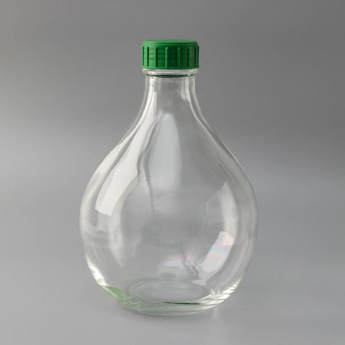 Бутыль стеклянная «Дамижана», 3 л, с крышкой - Фото 1