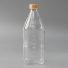 Бутылка стеклянная «Деления», 1 л, с крышкой - фото 4640730