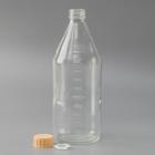 Бутылка стеклянная «Деления», 1 л, с крышкой - фото 4640732