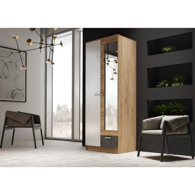 Шкаф АДЕЛЬ, 800х470х2100, Дуб Вотан/Белый