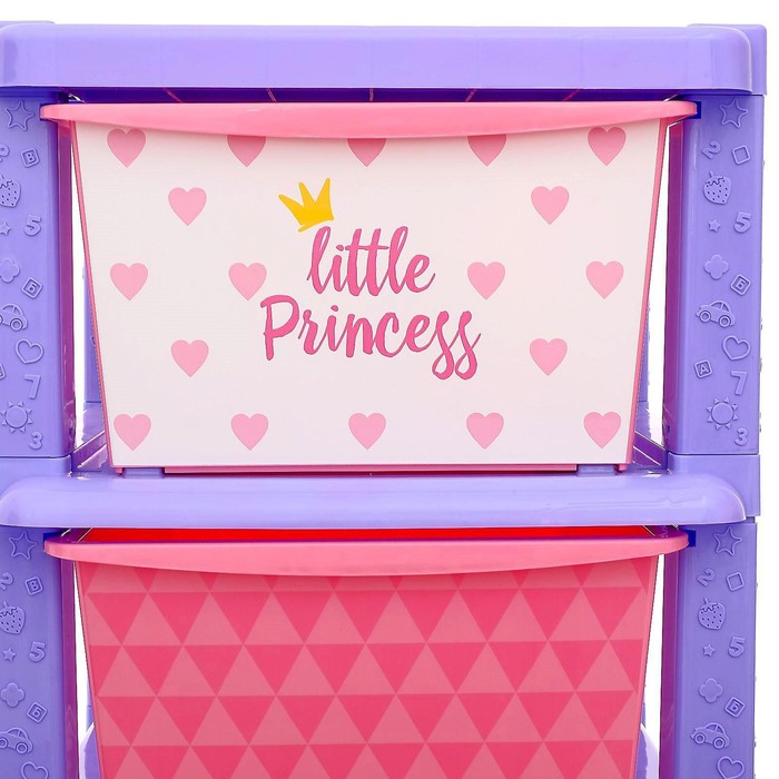 Комод детский «Принцесса», 3 секции, цвет фиолетово-розовый - фото 1885169798