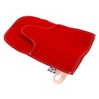 Рукавица банная с вышивкой Снежинки фетр, красная - Фото 2