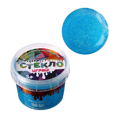 Слайм «Стекло», с голубыми блёстками, 100 г