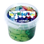 Слайм «Стекло» с зелёными блёстками слюда - Фото 2