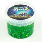 Слайм «Стекло» с зелёными блёстками слюда - Фото 3