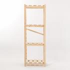 Стеллаж деревянный усиленный, 4 регулируемые полки, винтовое соединение, 125х45х28 см - фото 21278772