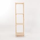 Стеллаж деревянный усиленный, 4 регулируемые полки, винтовое соединение, 125х45х28 см - фото 21278773