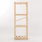 Стеллаж деревянный усиленный, 4 регулируемые полки, винтовое соединение, 125х45х28 см - фото 21278775