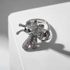 Серьга «Кафф» пчела, цвет белый в серебре - Фото 2